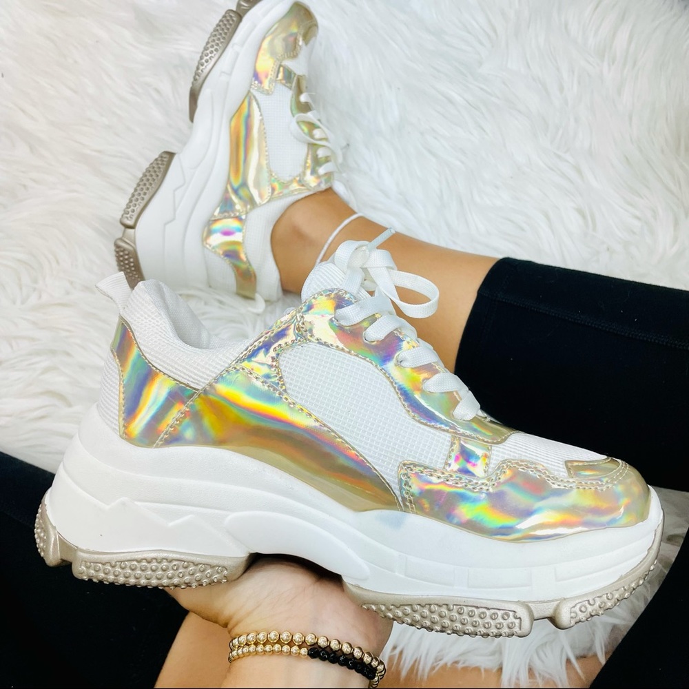 Gold metallic chunky sneaker